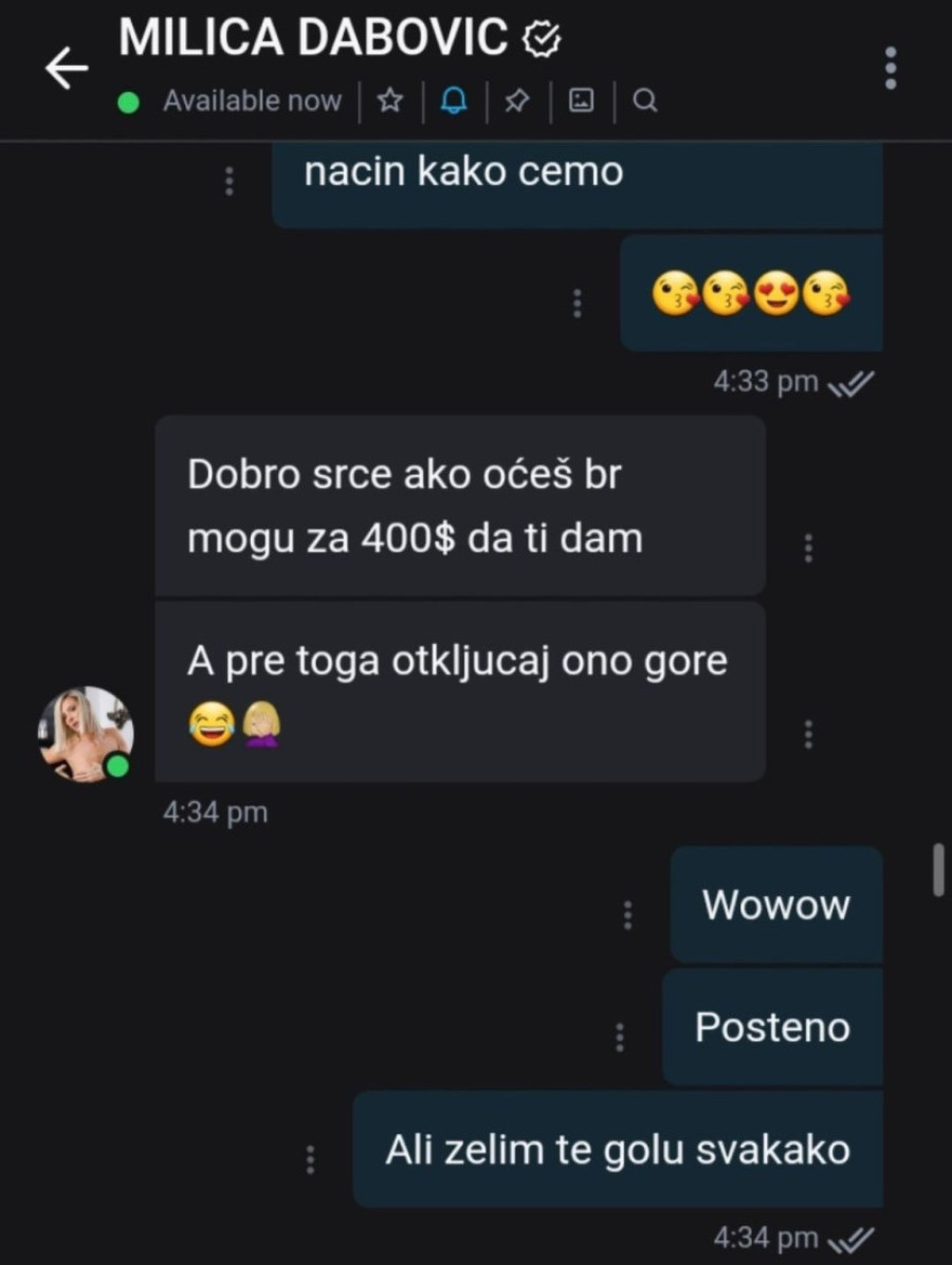 Eksplicitna Prepiska Milice Dabovi Sa Onlifensa Amp Quot
