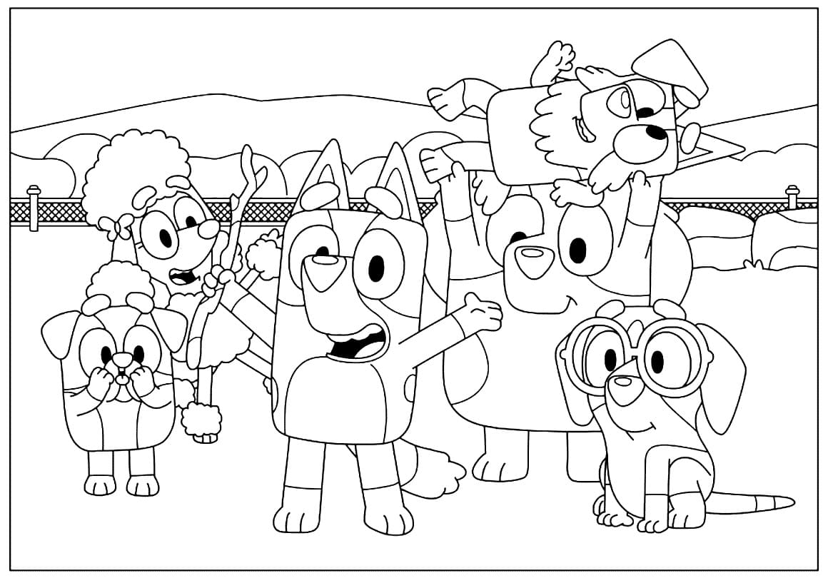 Full Page Printable Bluey Colouring Pages Prntbl