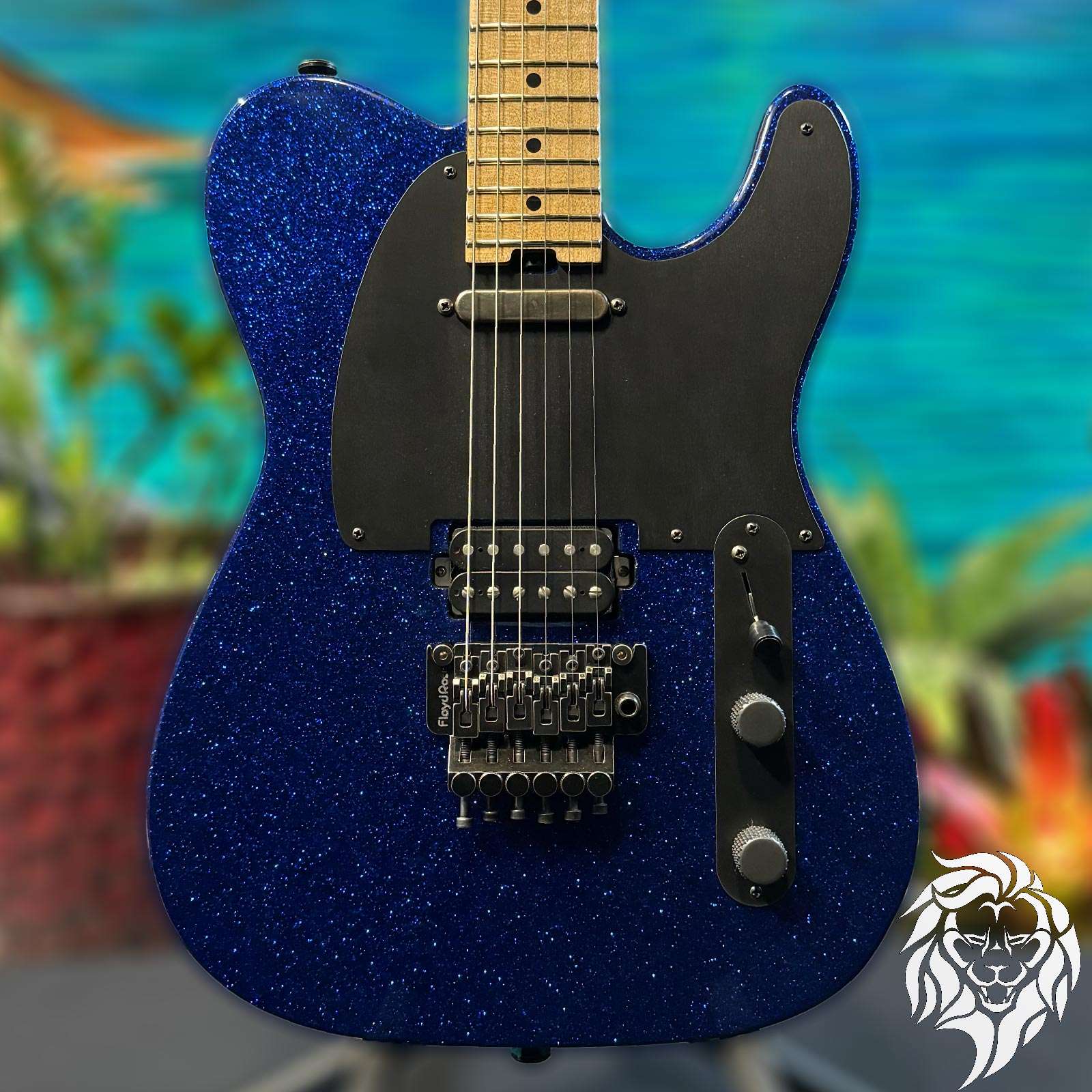 Luxxtone Choppa T Electric Guitar Blue Burst With Hardshell Reverb