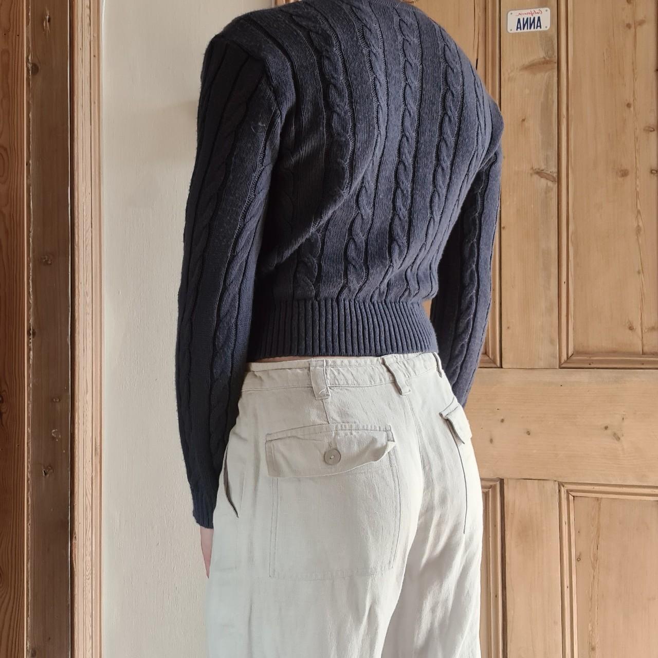 Vintage Ralph Lauren Navy Blue Button Up Cardigan Sweater Shawl Collar Xxl